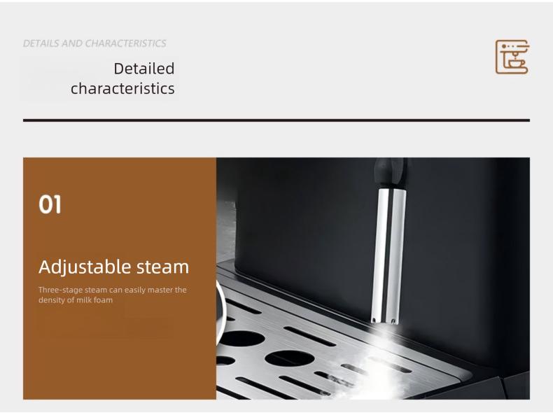 Italian Smart Touch Screen Semi-Automatic Coffee Machine with High-Pressure Extraction