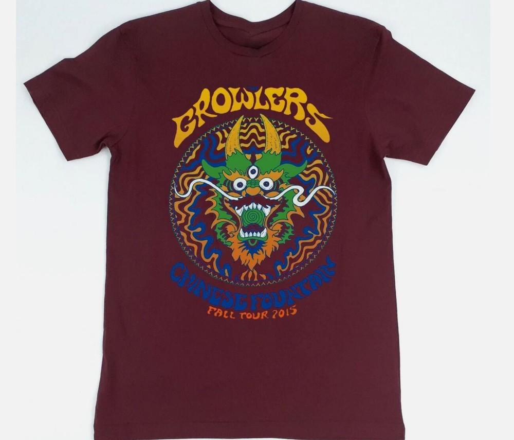 The Growlers Band Fountain Tour Short Sleeve Cotton T-Shirt Maroon Unisex T-Shirt S