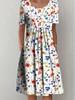 Floral Print Midi Dress with Pockets for Spring Summer