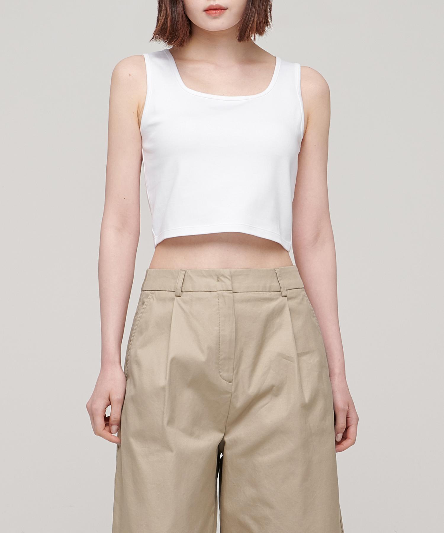 Musinsa Standard Женский Укороченный Топ [Белый] White/S