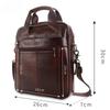 New men's handbag, 100% genuine leather shoulder crossbody bag vertical briefcase business trip messenger bag for 13.3-inch iPad