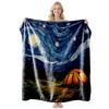 Cool Contrast Tiger Print Flannel Blanket Soft Nap Air Conditioner Throw Home