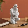 Figurines Sculptures Père et Fils s'embrassant Imprimées en 3D Mat