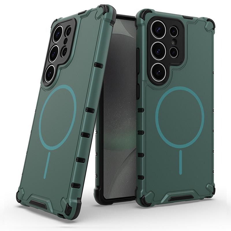 Suitable for Samsung S25 Phone Case Grating Skin Sensing Magnetic Phone Case  Galaxy A55 Anti Drop Phone Case