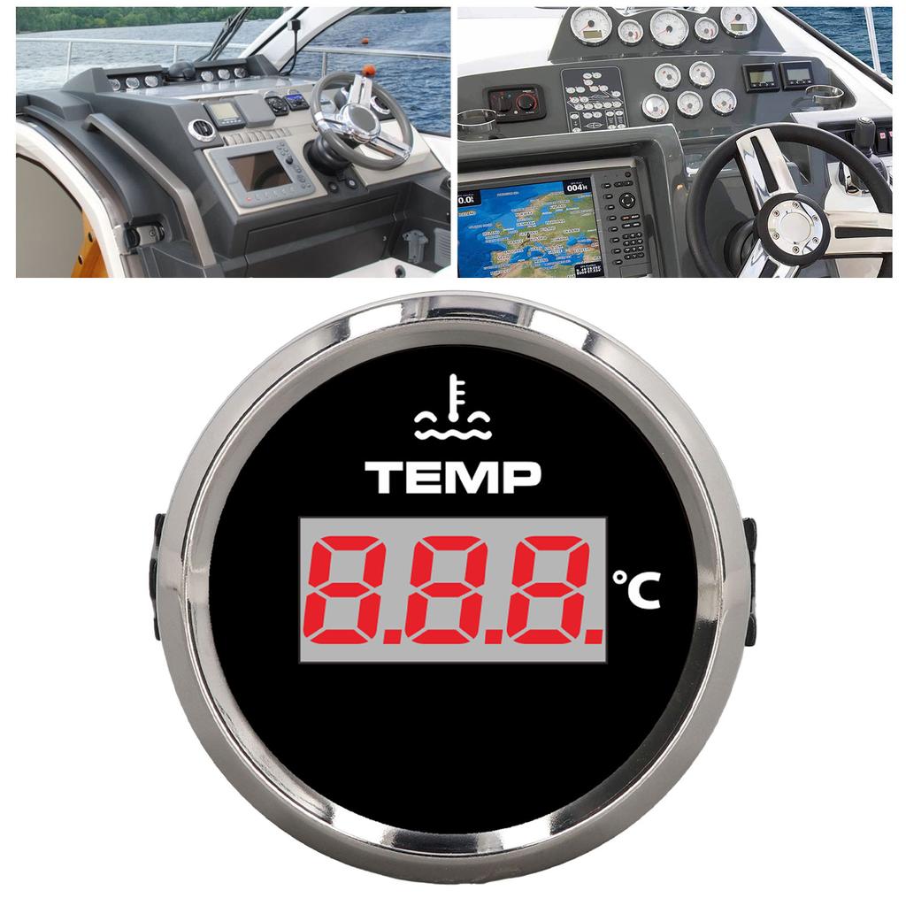 52mm 0‑120 Celsius  Digital Water Temperature Gauge Temp Meter IP67 Waterproof Red Backlit for Car RV Truck Boat