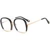 Personalized Round Large Frame Flat Mirror, Metal Anti-Blue Frame Glasses