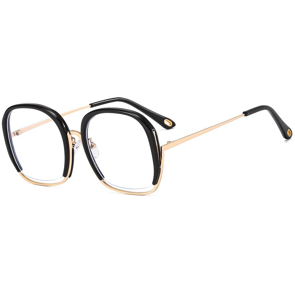 

Персонализированное круглое зеркало с широкой рамой, металлические очки с защитой от синего света