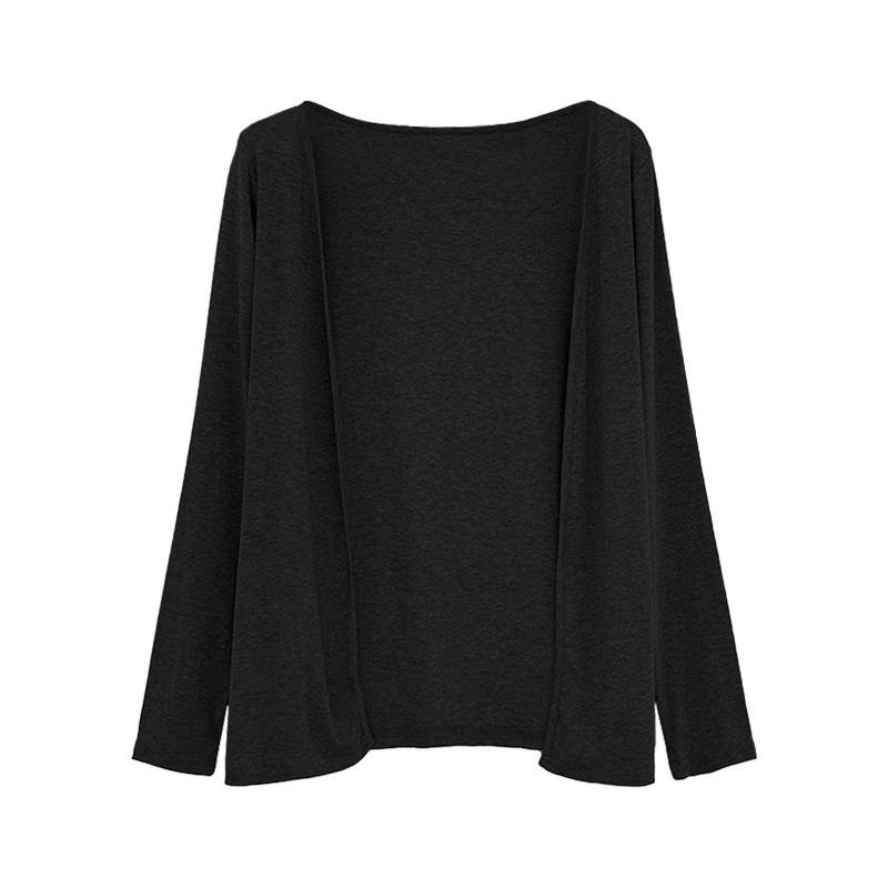 

Gray sunscreen blouse women s summer long-sleeved thin top lazy versatile jacket simple style XL чёрный