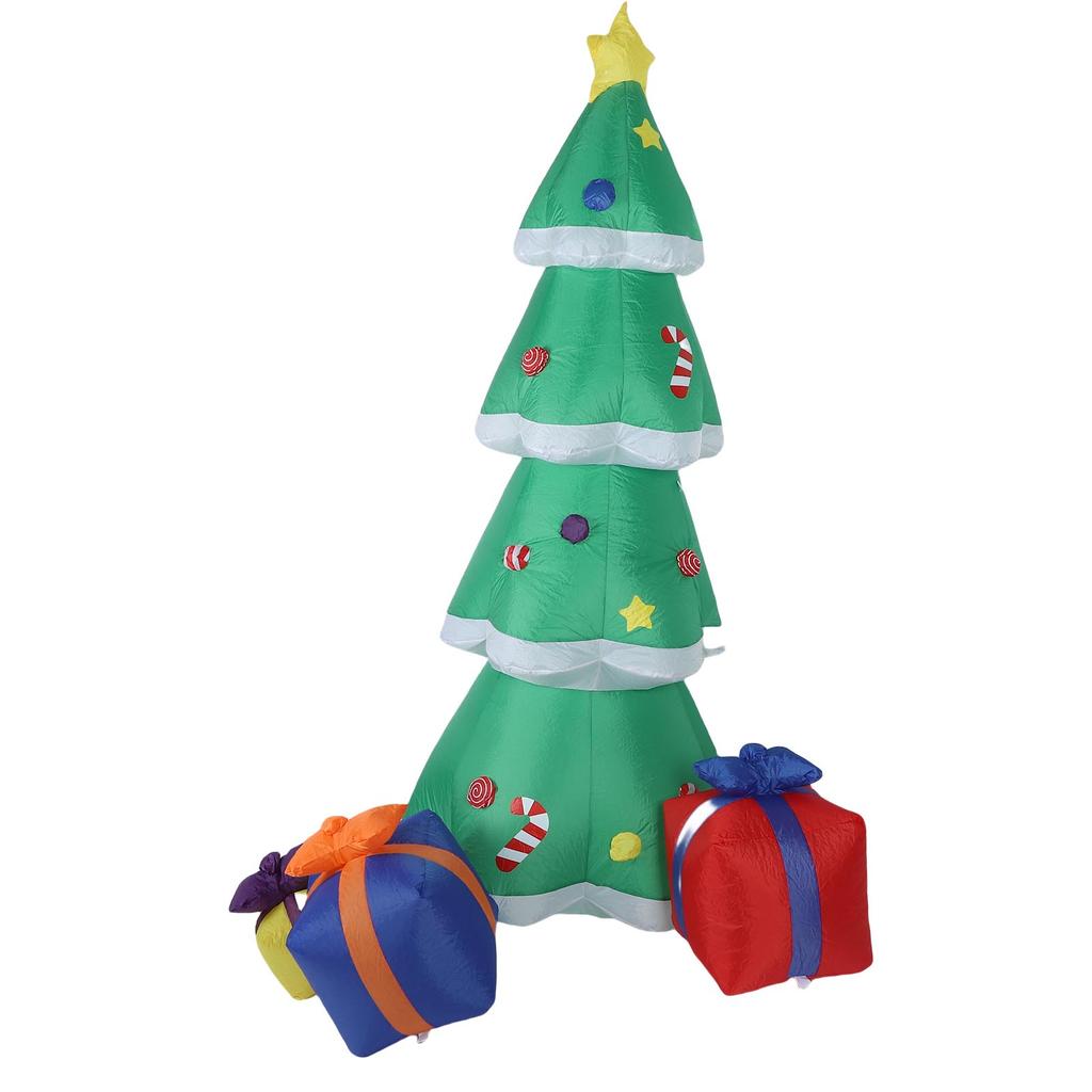 6.9ft Inflatable Xmas Tree Outdoor Decoration Blow Up Xmas Tree Yard Decor with LED Light for Xmas Holiday Party Garden