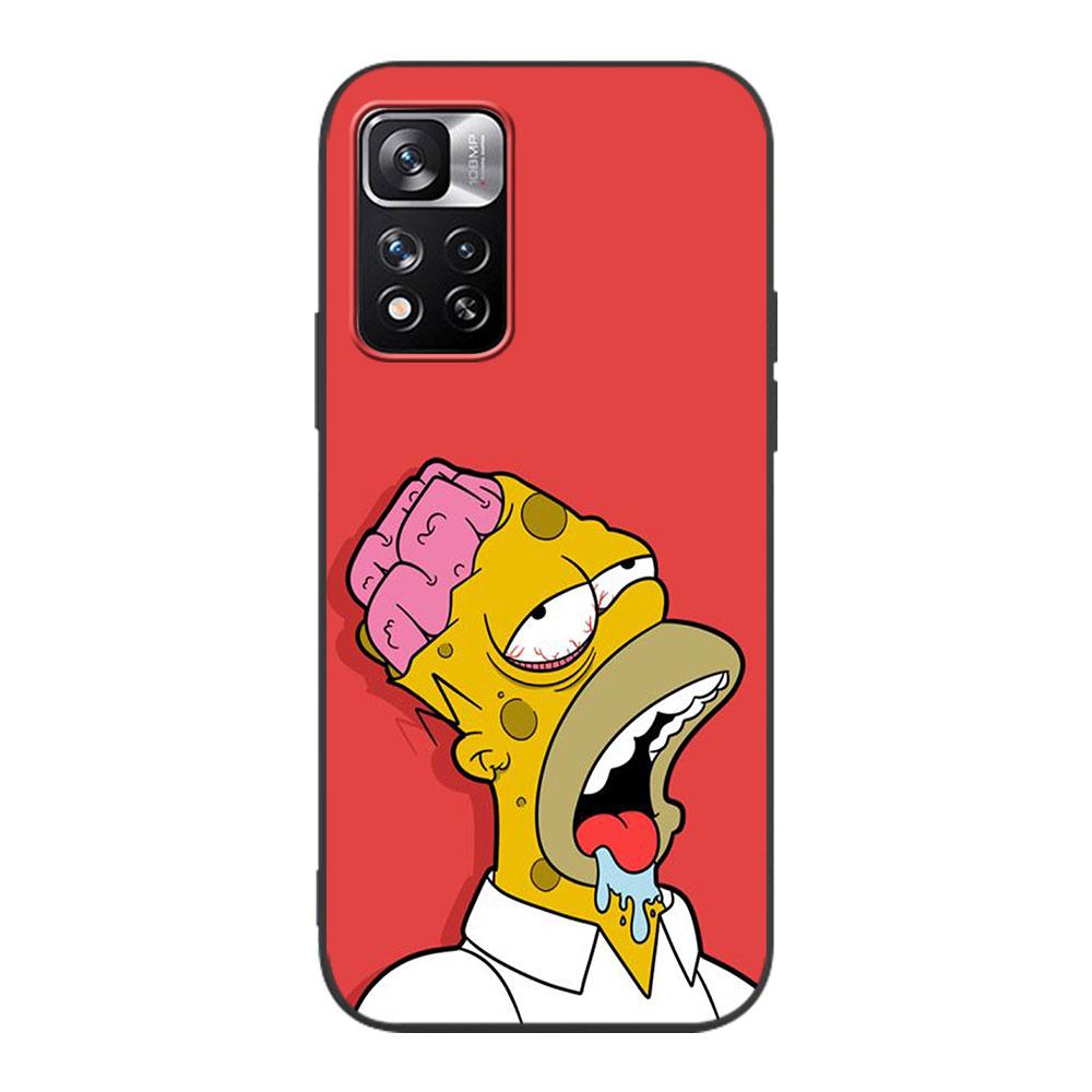 The Simpson Cute Case for Xiaomi Redmi Note 10 8 8T 9 10S 11S 11 7 12 12S 11E 13 Pro Plus Soft TPU Black Phone Cover