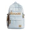 Schoolbag Fashion Embroidery Letter Backpack Middle School High School College Student Large Capacity School Bag Hong Kong Style Retro Commuter 