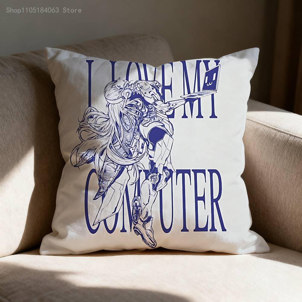 N-Ninajirachi EDM I Love My Computer Pillow Case For Sofa Decor Car Office Room Printing Cushion Cover Decorations and Protector