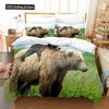 3D Gedrucktes Niedliches Bären-Bettbezug-Set mit Kissenbezug Eisbär Bettwäsche-Sets Bettdeckenbezug Wildtiere Bett-Set Queen-Size