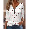 T-shirt da donna a maniche lunghe con zip, casual e alla moda