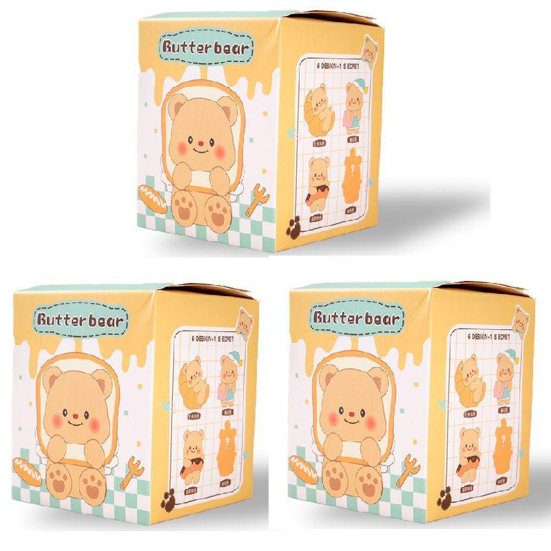 Butter Bear Blind Box Figure: Internet Celebrity Milky Little Bear Doll for Desktop or Car Decoration and Birthday Gift.