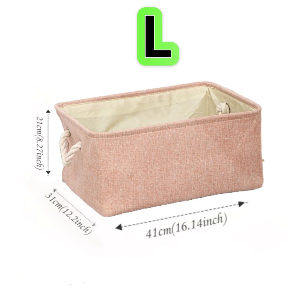 Foldable Storage Bins with Sturdy Cotton Handles Fabric Sundries Storage Basket for Home/Children's Toys/Wardrobe/Storage Basket