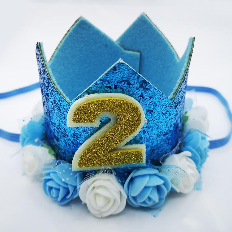 Pompom Flower Bronzing Party Hat Children'S Birthday Full Moon Party Decoration Birthday Hat