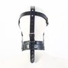 BDSM PU Leather Head Harness Hood with Silicone Dildo Mouth Gag Slave Bondage Mask Collar Fetish Role Play Gear Adult Sex Toys