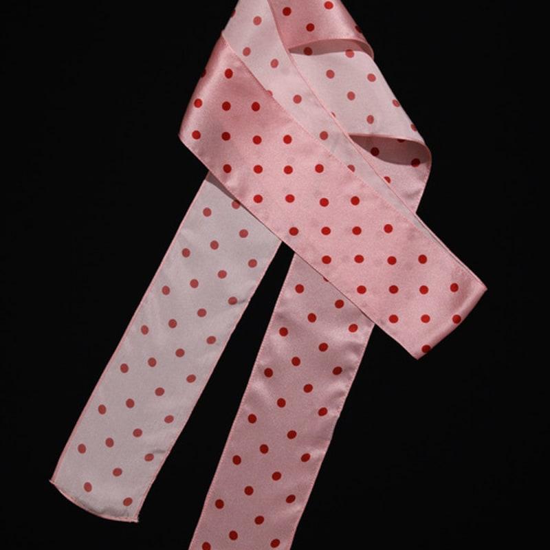 RECLOW DOT SILK LONG SCARF PINK