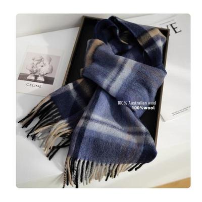 HANDUNYOU Australian Wool Plaid Scarf