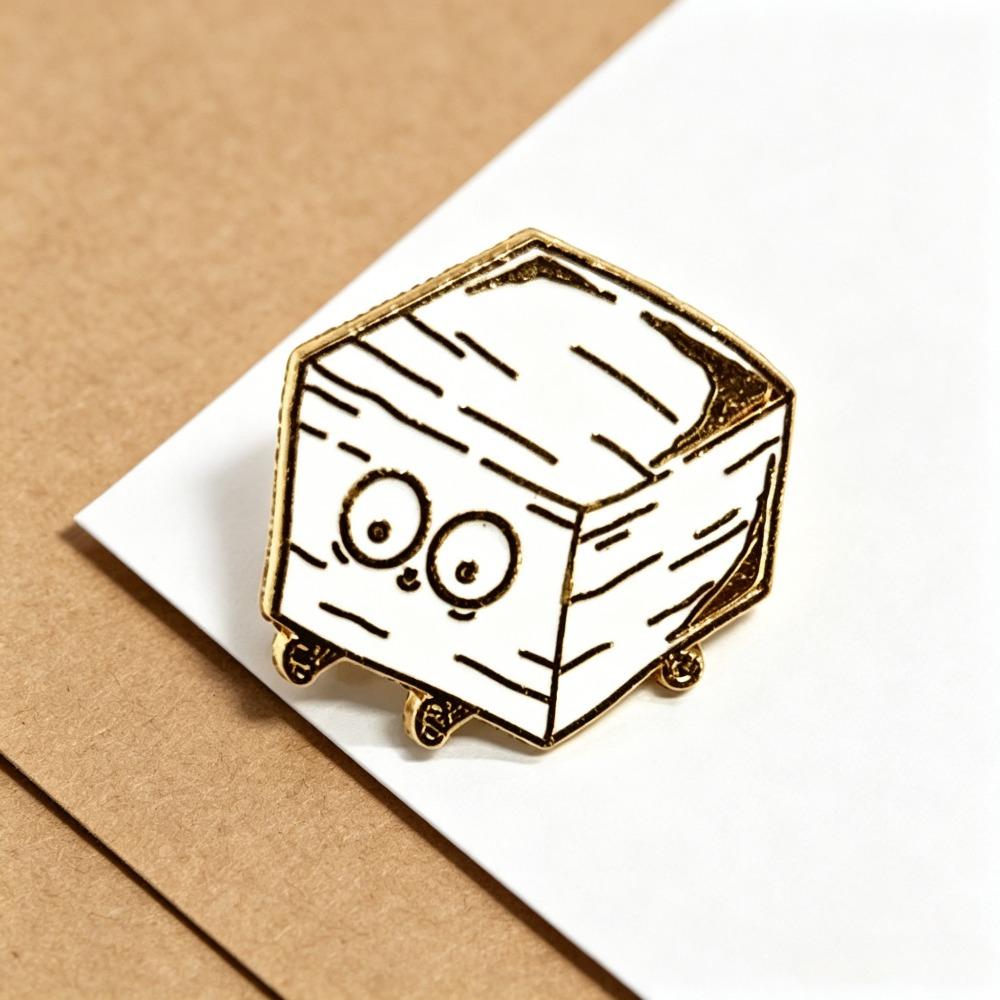 Funny Cartoon Wood Character Enamel Pin Zinc Alloy Lapel Badge Brooch no plating белый