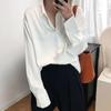 Unisex Korean Style Long Sleeve Solid Color Shirt – Lightweight and Fashionable for Spring & Autumn
