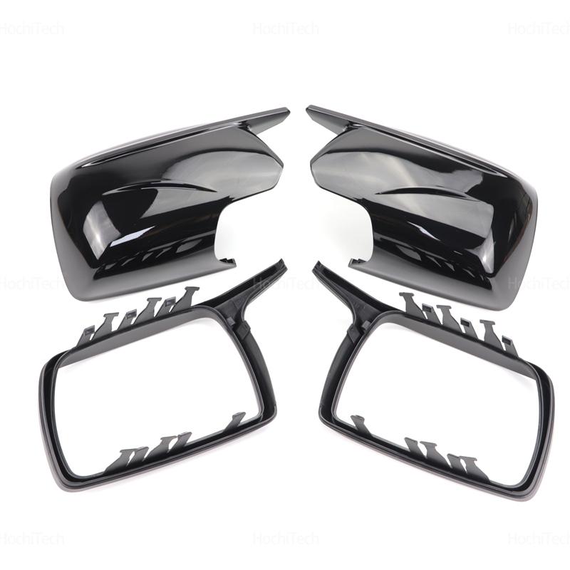 For BMW X3 X 3 E83 2003-2010 High Quality Rearview Bright Black Carbon Fiber Side Mirror Cover Cap Parts Styling with Tool