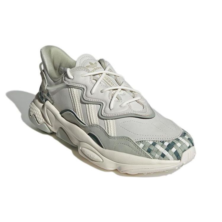 Adidas Originals Ozweego Leather Comfortable Versatile Durable Low-Top Lifestyle Casual Shoes Unisex Sneakers Gray Green GY9019