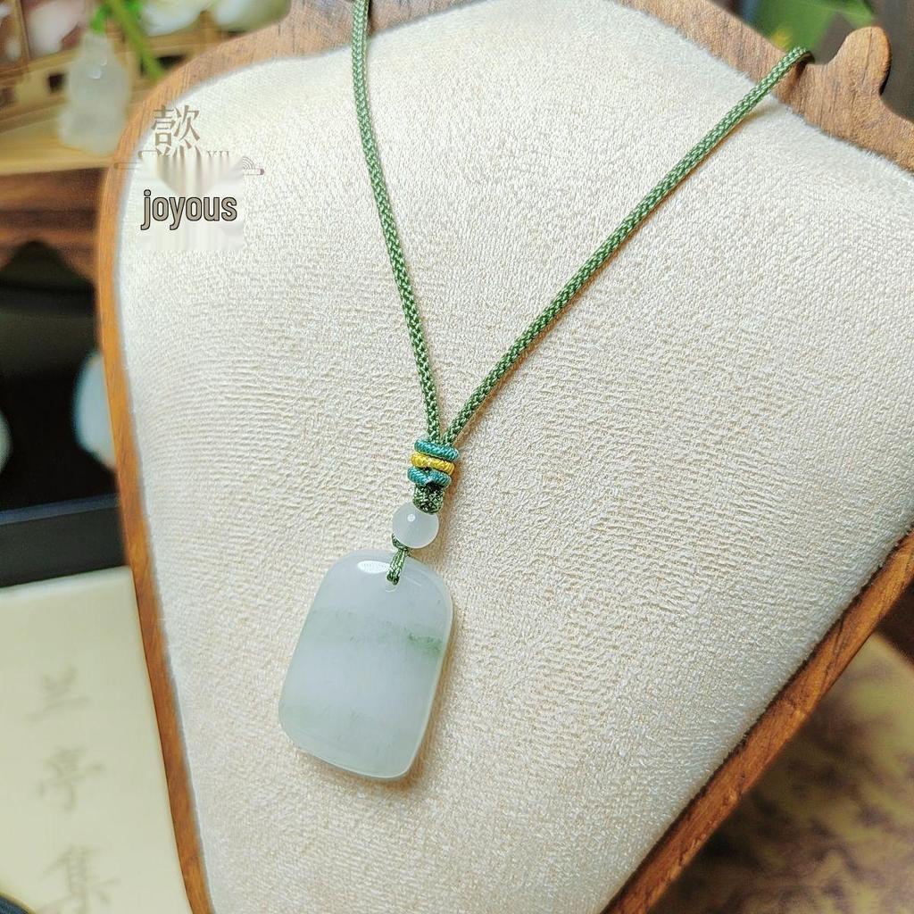Xinjiang Golden Silk Jade Peace Buckle Pendant Necklace