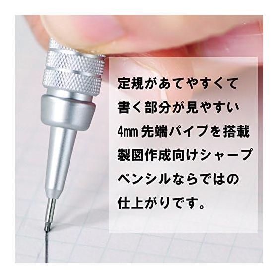 Pentel Graph Gear 500 Drafting Mechanical Pencil, 0.9mm, Silver, Slim Tip, Low-Center-of-Gravity Design, 4mm Tip Pipe for Easy Ruler Use, Knurled