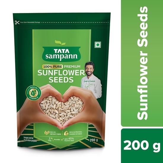 Tata Sampann Pure Sunflower Seeds, 200g, Rich in Dietary Fibre & Protein, Source of Iron (Pack of 2)