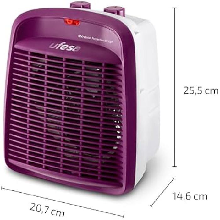 Chauffage soufflant compact - ufesa - persei - 2000w - 3 réglages - ipx1