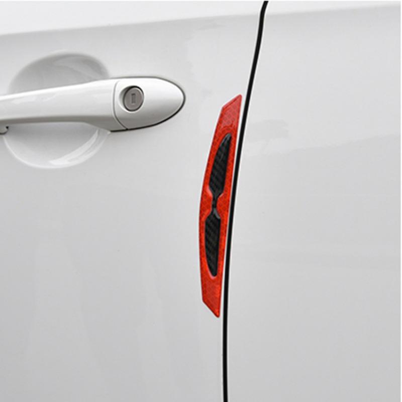 Car Door Anti-collision Strip, Carbon Fiber Reflective Sticker, Bumper Leaf Plate, Universal Body Warning Decorative Sticker