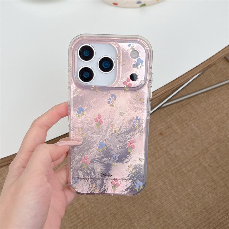 

Pink Tulip Bowknot Case for iPhone 17 Pro Max, 16, 15, 14 - Double Layer Women s Cover iPhone 16 Pro Max