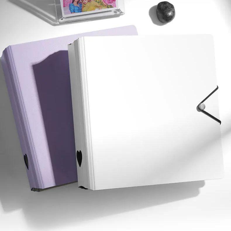SINGBA Heavy Duty A5 / A4 Card Binder w/ 45mm Large D-Rings Photo Card Album w/ Heart Side & Elastic Band for K-pop Collection