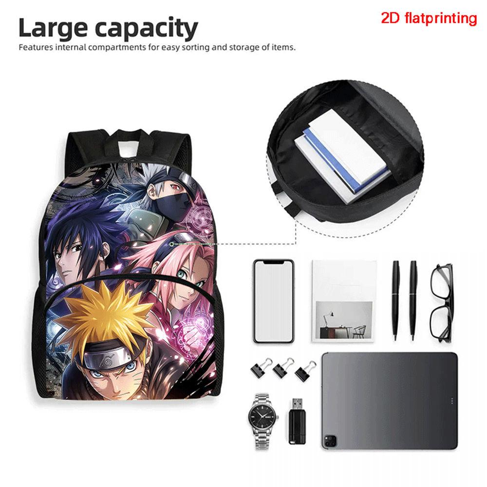 NARUTO Cartoon Anime Kids Backpack,With Adjustable Shoulder Strap & Front Pocket,Lightweight & Durable,for Boys & Girls Age 5-11