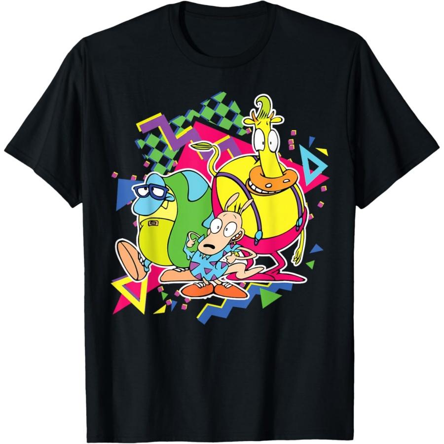 

Nickelodeon Rocko s Modern Life 90 s Group T-Shirt T-Shirt XXXXXL чорний