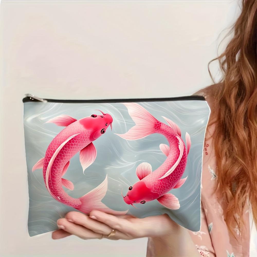 A Exquisite Fish Design Makeup Bag- Multifunctional Zipper Pouch, Jewelry Storage Bag, Perfect Travel Zipper Small Storage Bag.