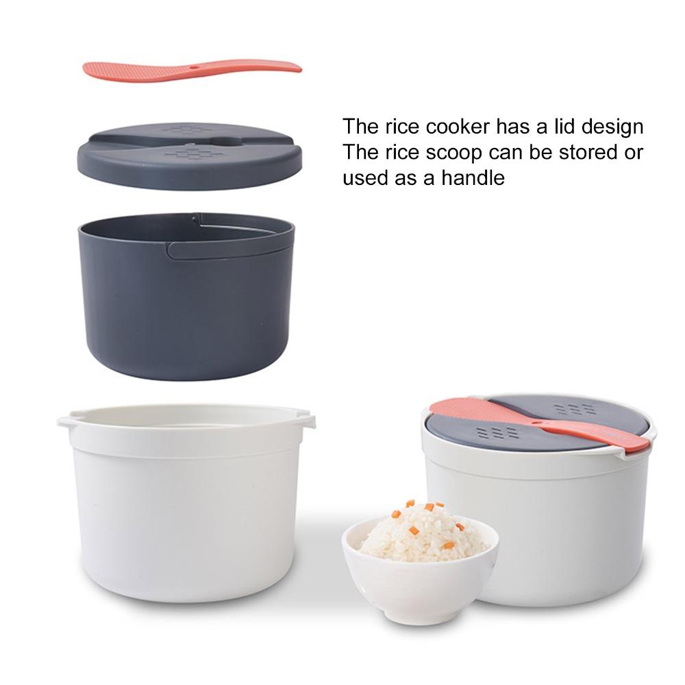 PP Material Rice Steamer Pot 2-Layer Design Microwave Cookware Set For Cooking Vegetables