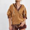 Autumn Denim Pullover Women's Fashion Loose Casual Hooded Denim Long-sleeved Top