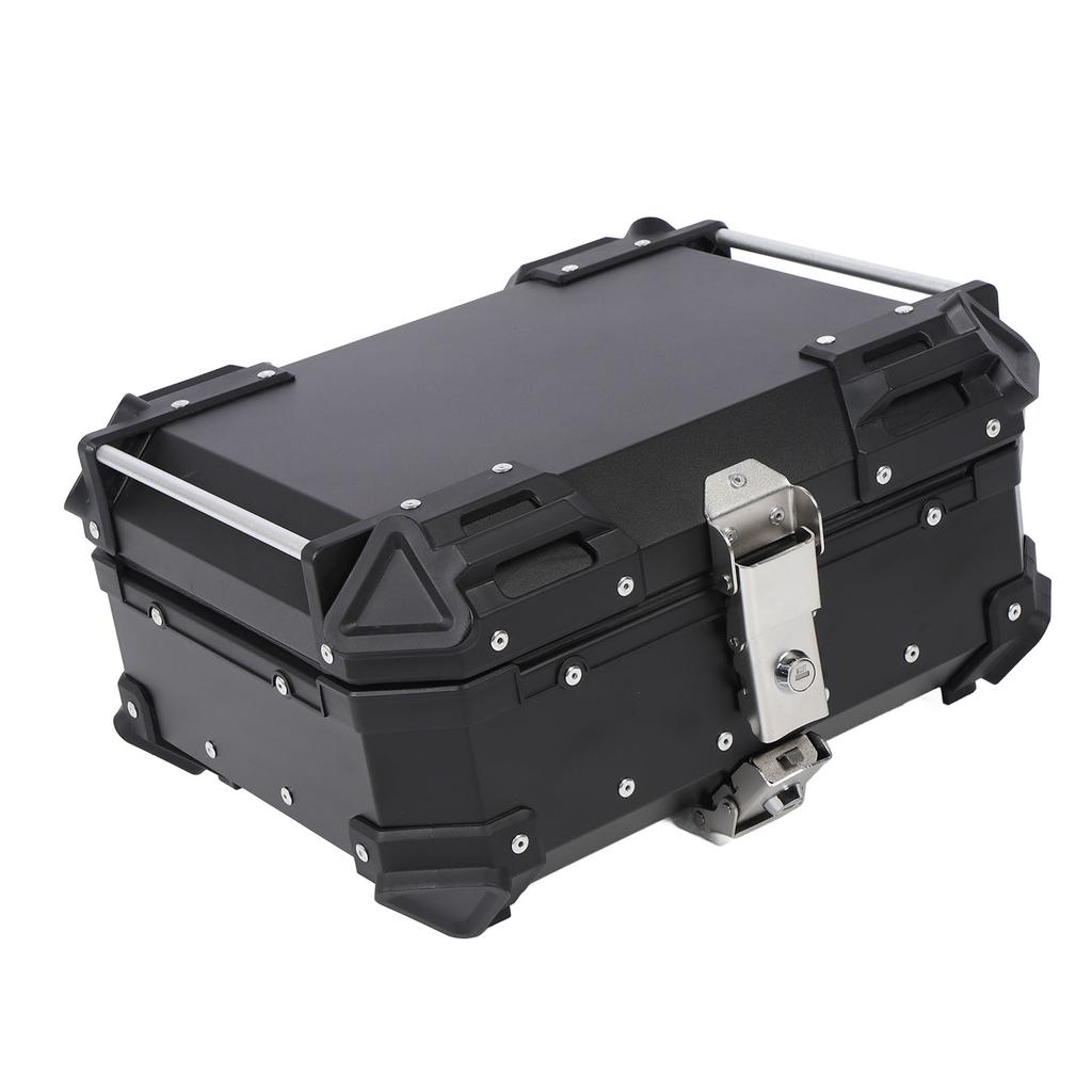 25L Motorcycle Top Box Aluminum Alloy Quick Release Water Resistant with Safety Lock Universal Rear Top Case for Helmet