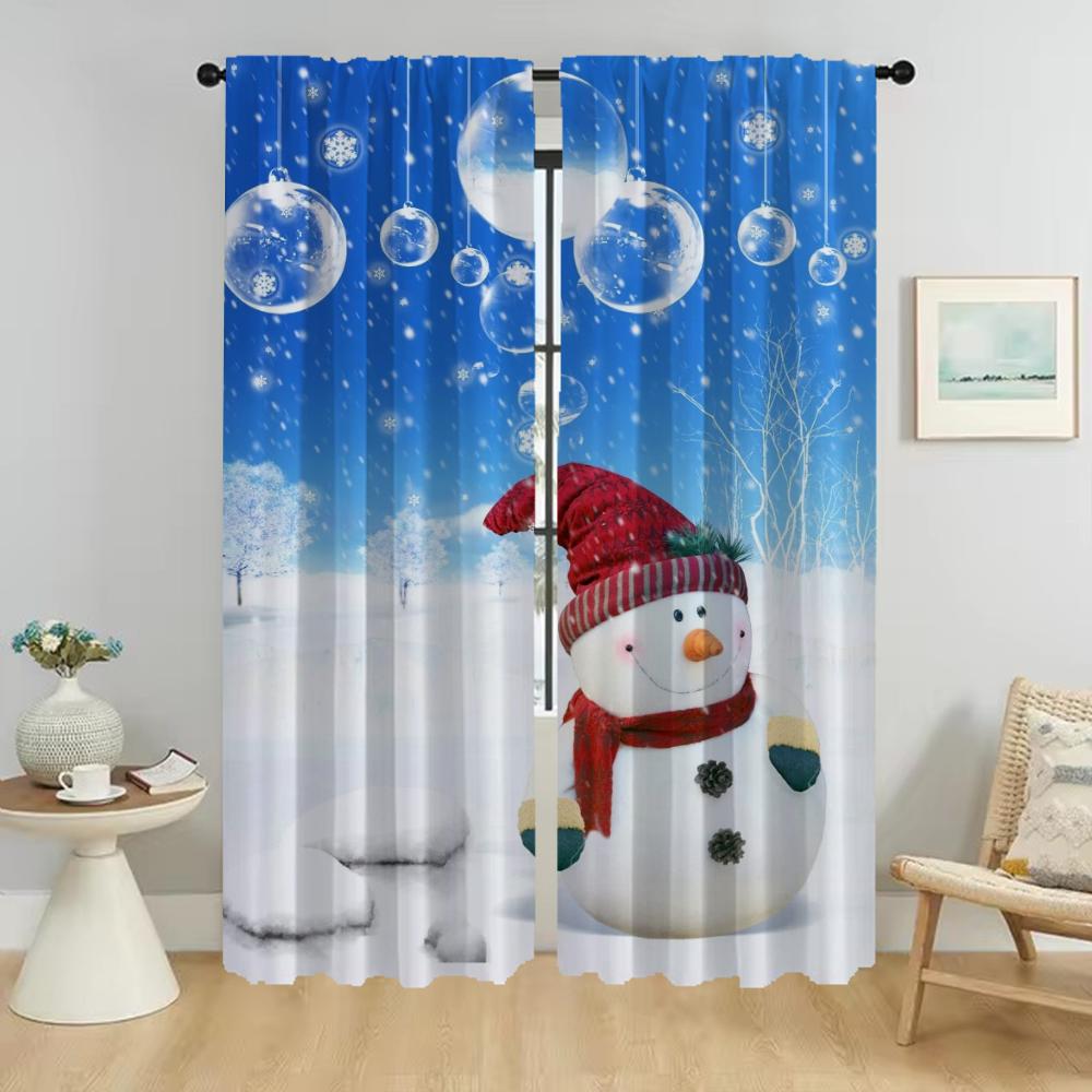 Home Interior Blackout Kitchen Curtains for Living Room Curtain for Room 2 Panel Christmas Shades Halloween Decoration Partition