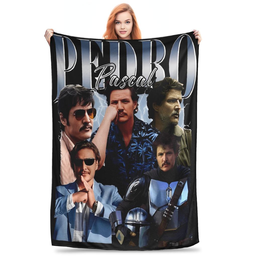 Pedro Pascal Knuffel Deken Jongen Meisje in Roze Flanellen Plaid Voor Woonkamer Super Zacht Aangepaste Kwaliteit Dekbed Cadeau Idee