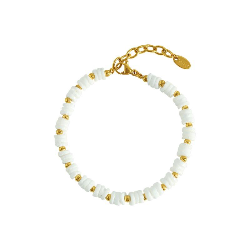 Meier Bracelet - commute chic white mother-of-pearl beaded bracelet - elegant & versatile jewelry
