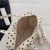 Japanese Cute Polka Dot Shoulder Bag High-quality Bow Square Bag BlackWhite Blocking Handbag Zipper Commute Storage Shopping Bag