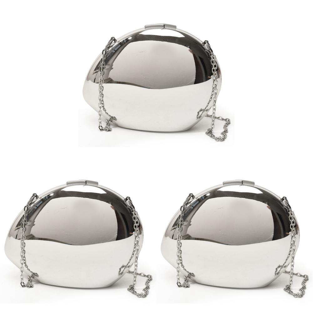 

- Женская металлическая вечерняя сумочка со светоотражающей отделкой для свадебной вечеринки выпускного вечера (Серебряный)