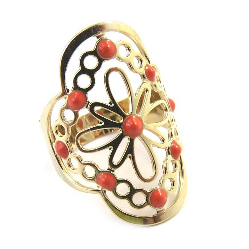 Gold Plated Ring 'Carmen' Golden Orange