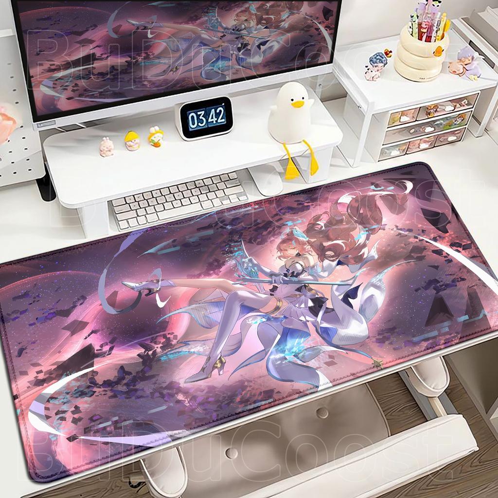 Mouse Pad de Jogo para Menina de Anime Wuthering Waves Tapete de Mesa Aemeath Acessórios de PC para Escritório Teclado Tapetes de Jogo com Mousepad