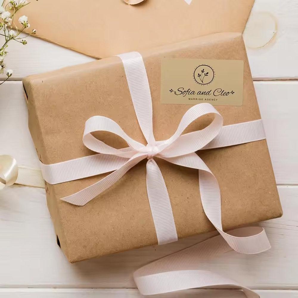 4rolls Kraft Stickers Self-Adhesive Labels Paper Items Office Home Christmas Target Bottle Handwritten Classification Stickers