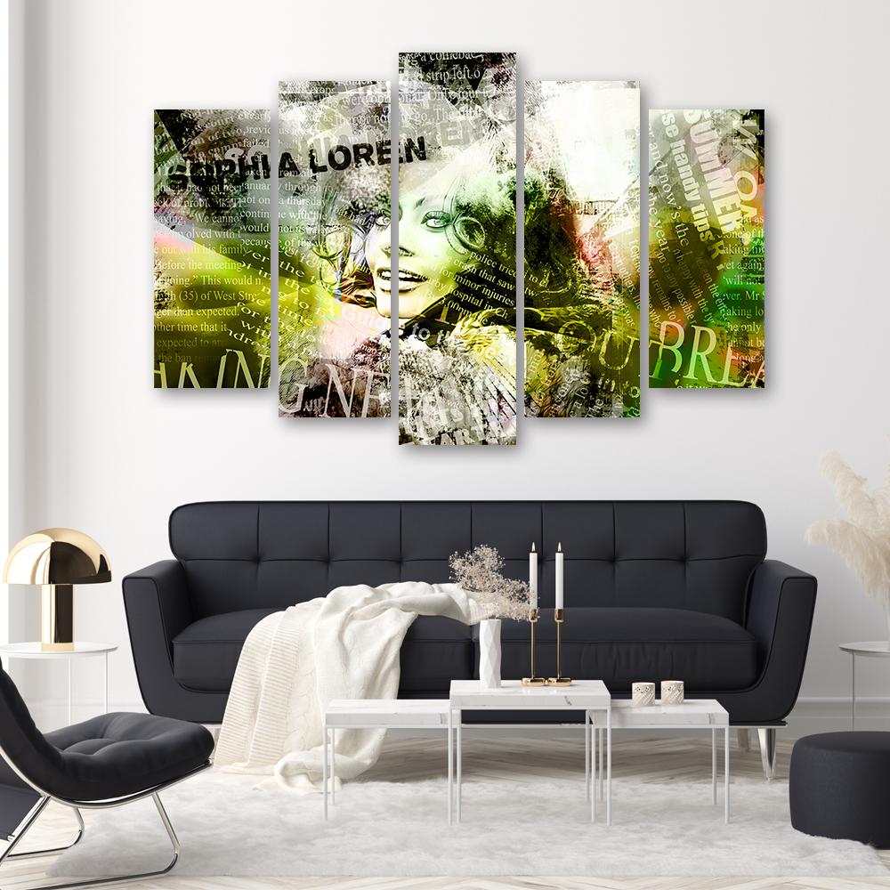 Pětidílný obraz na plátně Sophia Loren